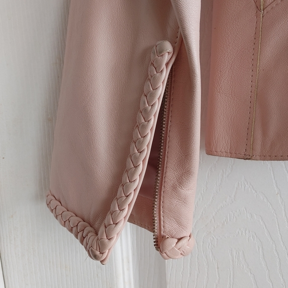 JOAN & DAVID Vintage Pale Pink Genuine Leather Jacket - Picture 5 of 10